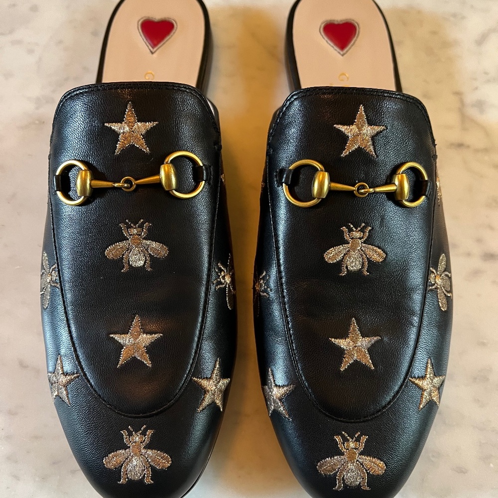 Gucci Princetown bee slides 40